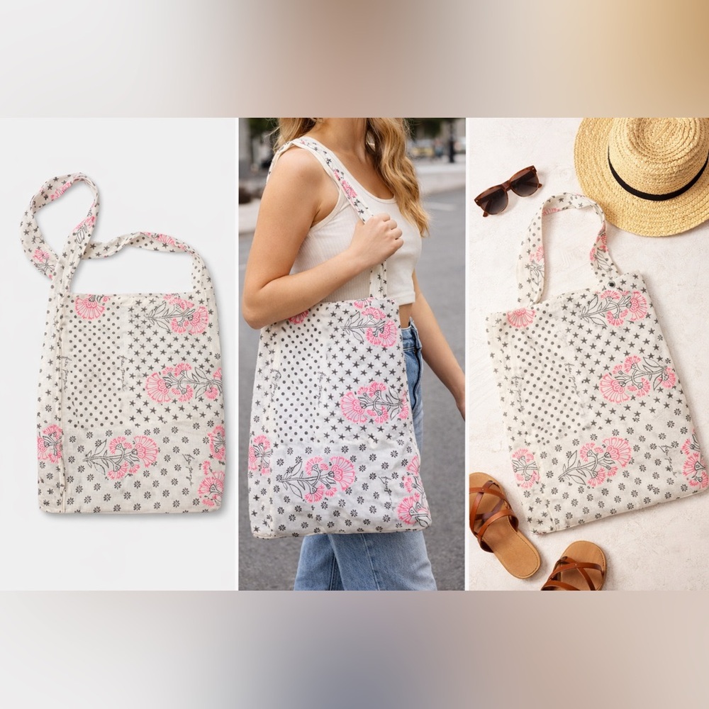 Free People Lightweight Linen Tote Bag. - Picture 2 of 2